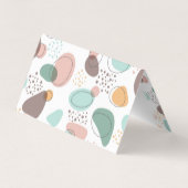 色の貼り付けオーガニック図形パターン 名刺 (裏面)