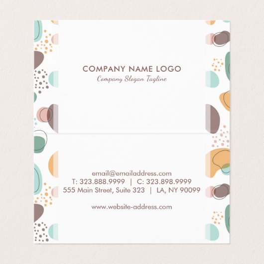 色の貼り付けオーガニック図形パターン 名刺 (内部フラット)