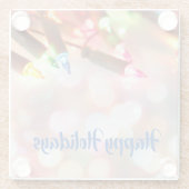 色の輝数々のくライトクリスマス《写真》ぼけ味 ガラスコースター (裏面)