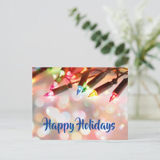 色の輝数々のくライトクリスマス《写真》ぼけ味 シーズンポストカード (スタンド正面)