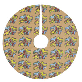 色の違うクリスマスツリースカートの馬 ブラッシュドポリエステルツリースカート