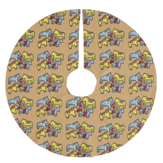 色の違うクリスマスツリースカートの馬 ブラッシュドポリエステルツリースカート (正面)