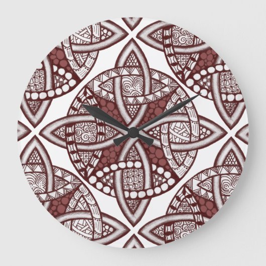 色の選択ケルト結び目模様装飾模様L ラージ壁時計 (正面)