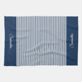 色の選択ミニマルモダンストライプと名前 キッチンタオル (横)