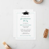 色の選択モダンデザイングラードパーティの招待状 ノートカード (正面/裏面インサイチュ)