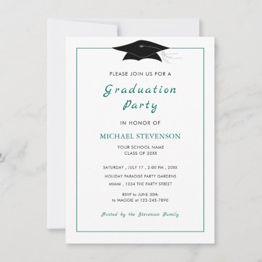 色の選択モダンデザイングラードパーティの招待状 ノートカード (正面)