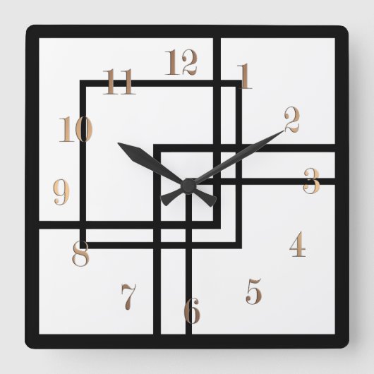 色の選択 スクエア壁時計 (正面)