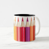 色の鉛筆のコーヒー・マグ ツートーンマグカップ (正面右)