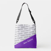 色の長方形だけ-紫色 + あなたのアイディア クロスボディバッグ (裏面)