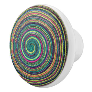 色の陶磁器の引出しまたはキャビネットのノブの渦巻 セラミックノブ