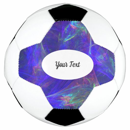 色の霧の渦巻鮮やかきピンク緑の青 サッカーボール (正面)