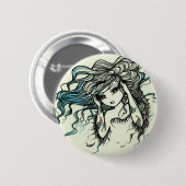 色の音楽的な天使の女の子の妖精のファンタジーの穿孔器 缶バッジ (正面&裏面)