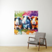 色の飛び散った可愛いモルモット タペストリー (インサイチュ)