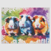 色の飛び散った可愛いモルモット 薄葉紙 (正面)