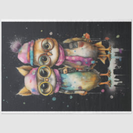 色の飛び散った猫： 芸術的 Pixie Chicks 薄葉紙