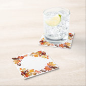 色の饗宴：リース収穫 スクエアペーパーコースター (インサイチュ)