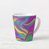 色の魔法、抽象芸術3Dレインボワート カフェラテマグ (右アングル)