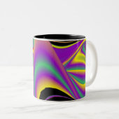 色の魔法、抽象芸術3Dレインボワート ツートーンマグカップ (正面右)