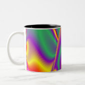 色の魔法、抽象芸術3Dレインボワート ツートーンマグカップ (左)