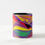 色の魔法、抽象芸術3Dレインボワート ツートーンマグカップ (中央)