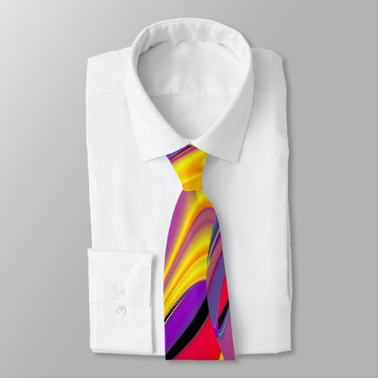 色の魔法、抽象芸術3Dレインボワート ネクタイ (タイ)