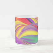 色の魔法、抽象芸術3Dレインボワート フロストグラスマグカップ (正面左)