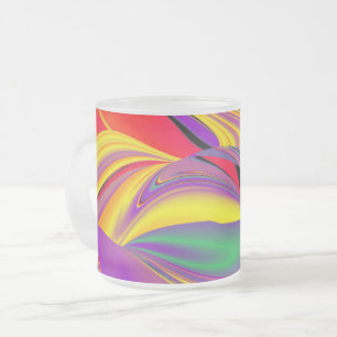 色の魔法、抽象芸術3Dレインボワート フロストグラスマグカップ