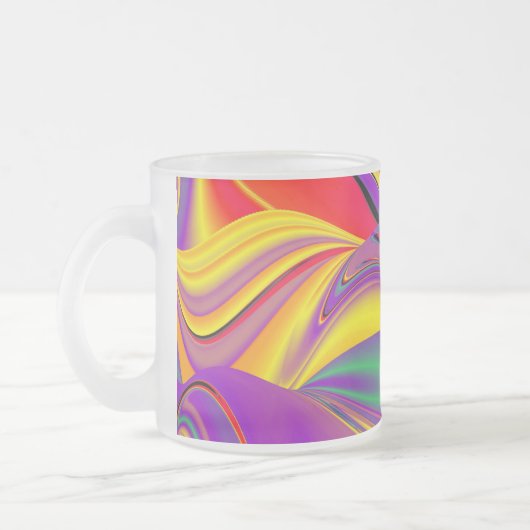 色の魔法、抽象芸術3Dレインボワート フロストグラスマグカップ (左)