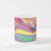 色の魔法、抽象芸術3Dレインボワート フロストグラスマグカップ (中央)