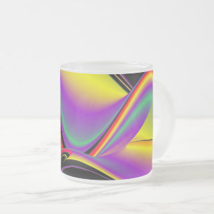 色の魔法、抽象芸術3Dレインボワート フロストグラスマグカップ