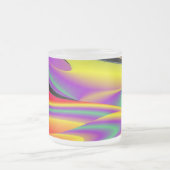 色の魔法、抽象芸術3Dレインボワート フロストグラスマグカップ (中央)