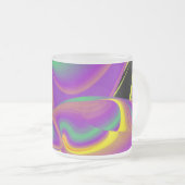 色の魔法、抽象芸術3Dレインボワート フロストグラスマグカップ (正面右)