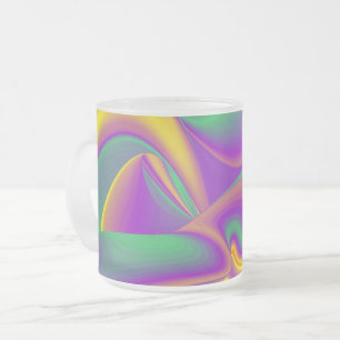 色の魔法、抽象芸術3Dレインボワート フロストグラスマグカップ