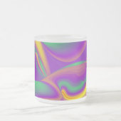 色の魔法、抽象芸術3Dレインボワート フロストグラスマグカップ (中央)