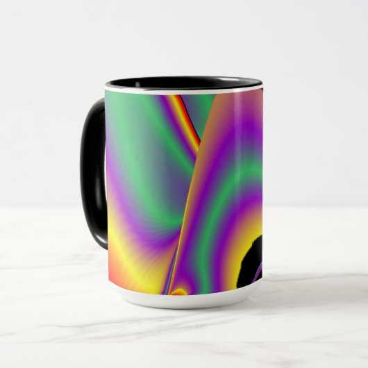 色の魔法、抽象芸術3Dレインボワート マグカップ (正面左)