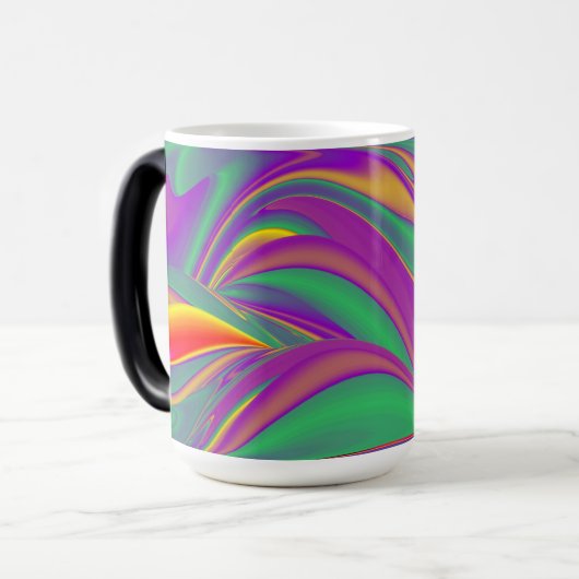 色の魔法、抽象芸術3Dレインボワート モーフィングマグカップ (正面左)