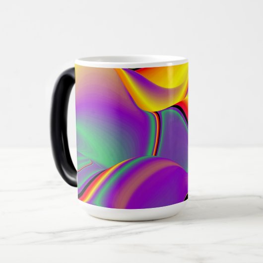 色の魔法、抽象芸術3Dレインボワート モーフィングマグカップ (正面左)