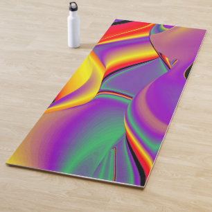 色の魔法、抽象芸術3Dレインボワート ヨガマット