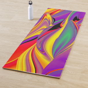 色の魔法、抽象芸術3Dレインボワート ヨガマット