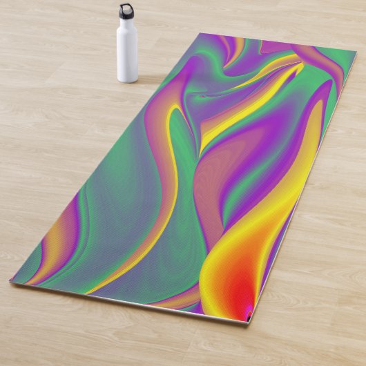 色の魔法、抽象芸術3Dレインボワート ヨガマット (インサイチュ)