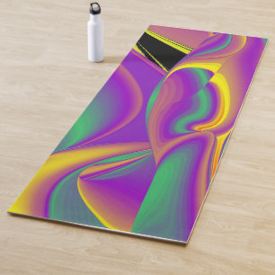 色の魔法、抽象芸術3Dレインボワート ヨガマット