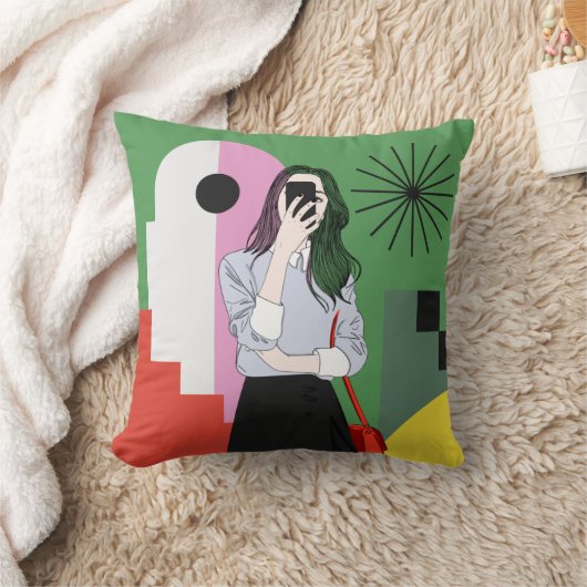 色の魔法。美的ウォールアート クッション (ブランケット)