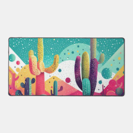 色の鮮やかサボテン デスクマット