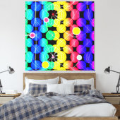 色の鮮やかパターン キャンバスプリント (インサイチュ (寝室))