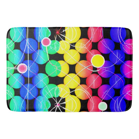 色の鮮やかパターン バスマット (正面)