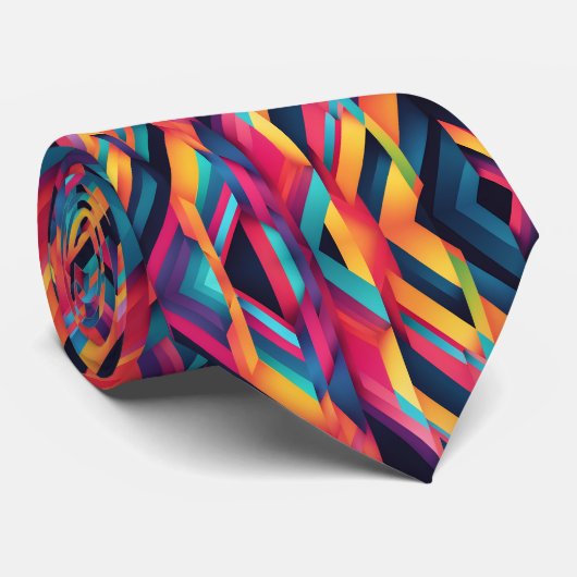 色の鮮やかブロック ネクタイ (ロール)