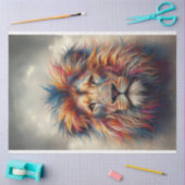 色の鮮やか付いた獅子の頭の切り離し 薄葉紙 (クラフト)