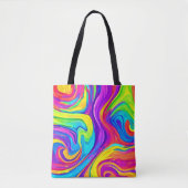 色の鮮やか背景：漫画のスプラッシュアート トートバッグ (正面)