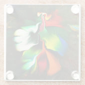 色の鳥。抽象芸術アートコースター ガラスコースター (裏面)