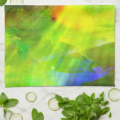 色の黄色い抽象的で継ぎ目が無い背景の緑 キッチンタオル (折り畳み)